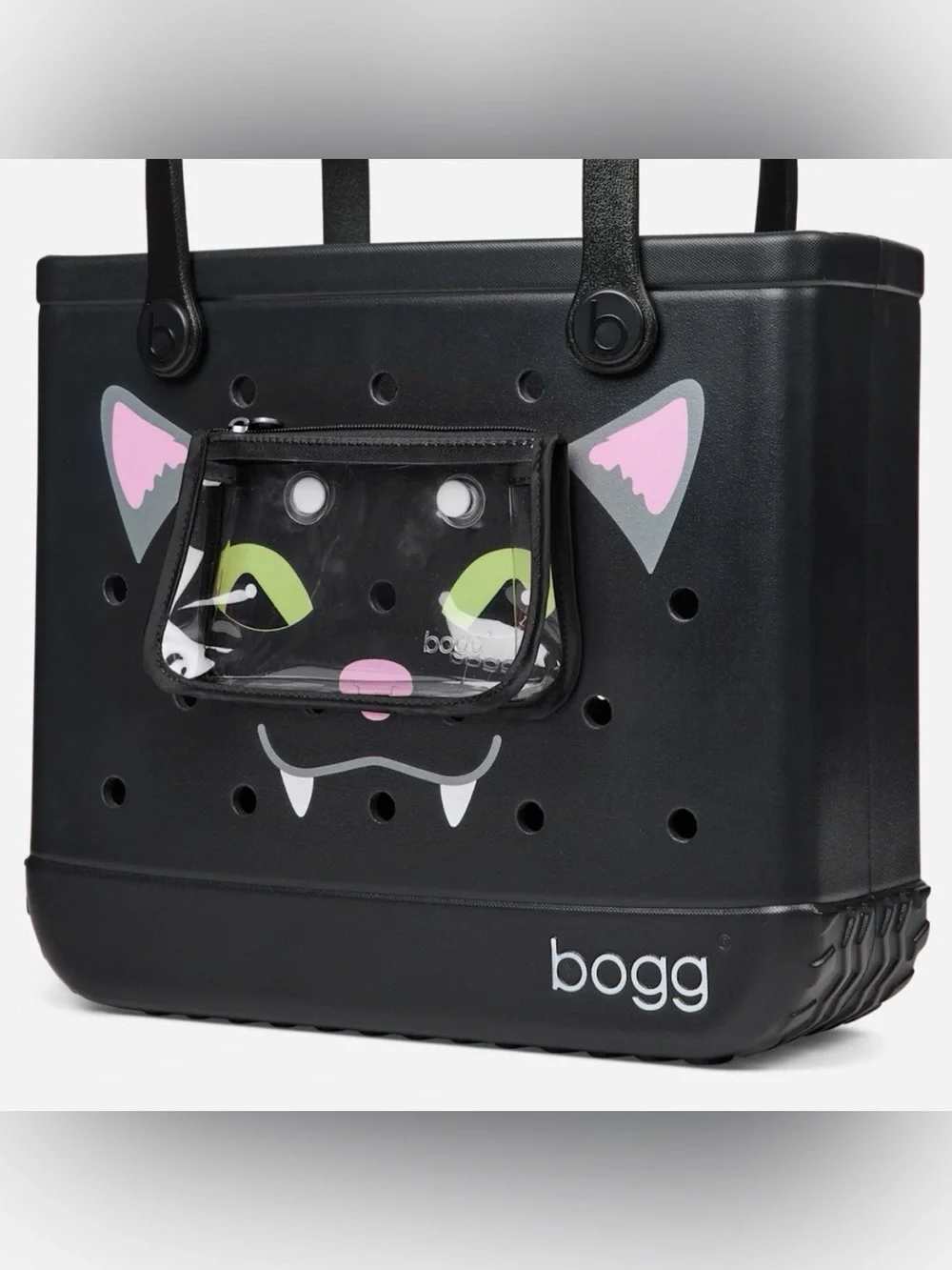 NWT Bogg Bag Black Cat’s Meow Medium Size Halloween Tote - Picture 3 of 4
